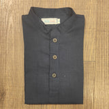 Dark blue cotton slub kurta