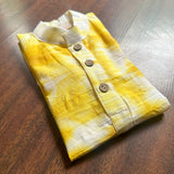 Yellow and white hand dyed shibori kurta