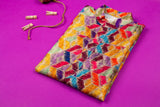 Multicolor diamond zig zag nehru jacket