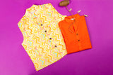 Orange Kurta + Jacket option 2