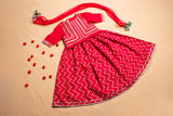 Block printed Lehenga with heavy gotawork Choli With Dupatta Set