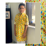 Yellow Ice Cream printed kurta