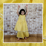 Yellow sleeveless kurta Sharara