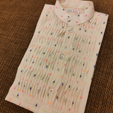 Off white pintuck kurta with multicolor booti