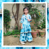 Shibori hand dyed muslin with gota patti kurta and sharara