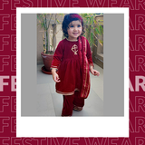 Velvet Anarkali with dhoti