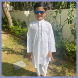 Pure White Nehru Collar Kurta