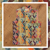 Multicolor diamond zig zag nehru jacket