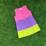 Cotton color block summer dress