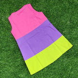 Cotton color block summer dress