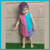 Cotton color block summer dress