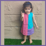 Cotton color block summer dress