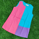 Cotton color block summer dress