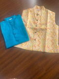 Aqua Blue Kurta + Jacket option 1